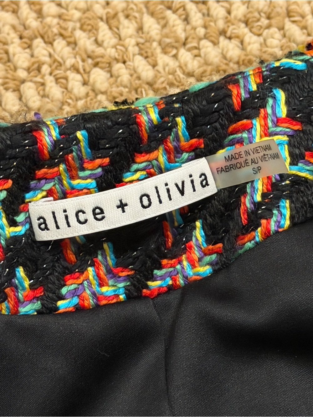 Alice + Olivia Andreas Rainbow Tweed Jacket Small - Picture 7 of 11